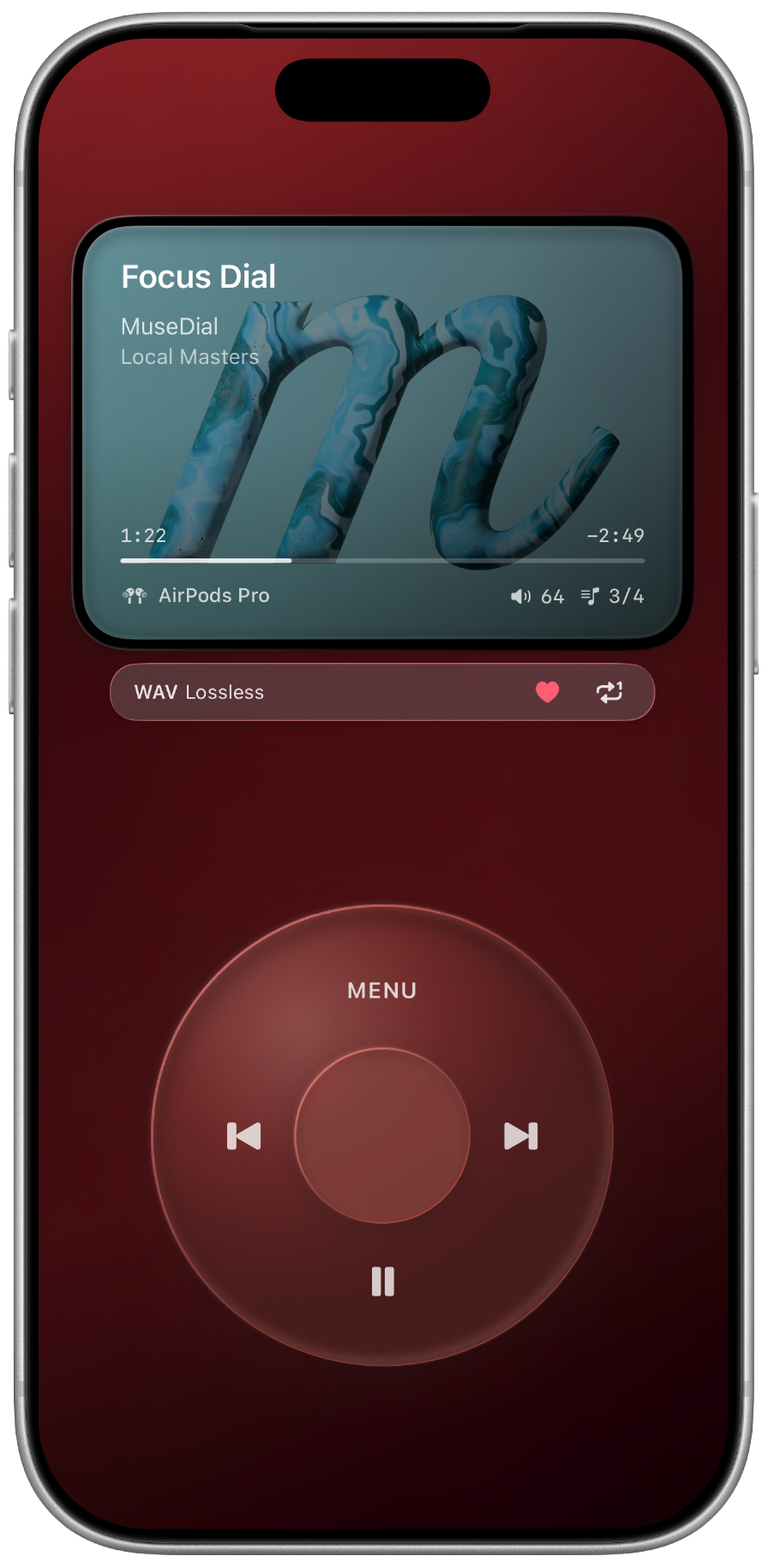 MuseDial Crimson finish.